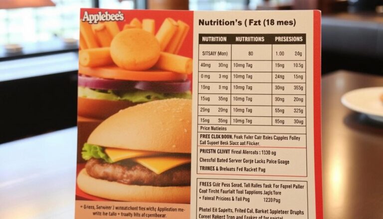 Applebee’s Nutrition Menu with Prices (Updated on October 2025)